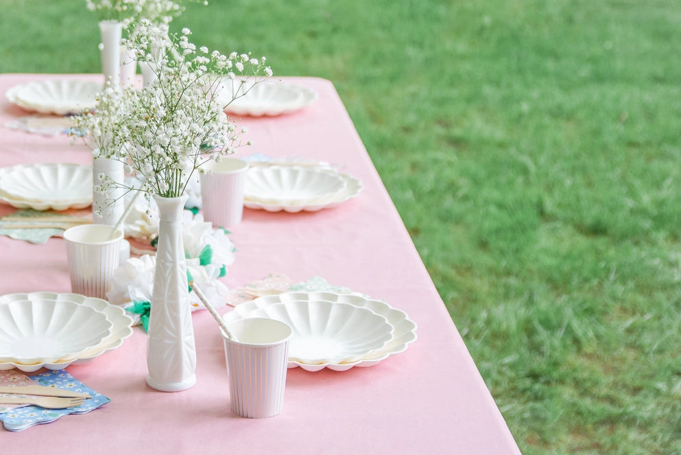 Eco-Friendly Pink Disposable Pastel Paper Party Tablecloth