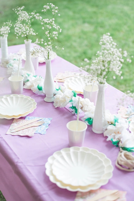 Eco-Friendly Purple Disposable Pastel Paper Table Cover