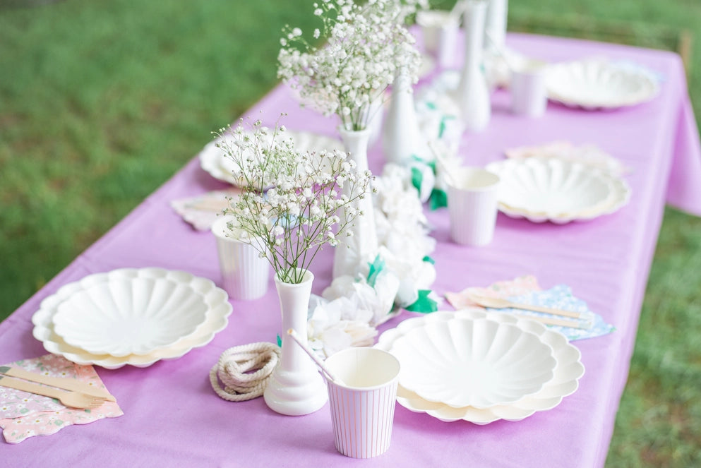 Eco-Friendly Purple Disposable Pastel Paper Table Cover