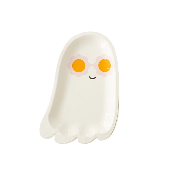 Hey Pumpkin Sunny Ghost Shaped Paper Plate