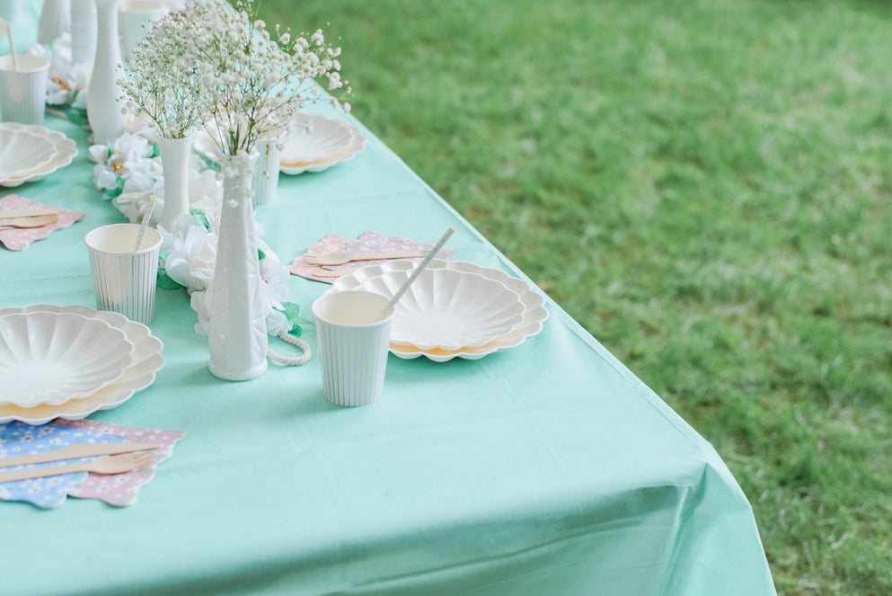 Eco Mint Disposable Pastel Paper Party Tablecloth