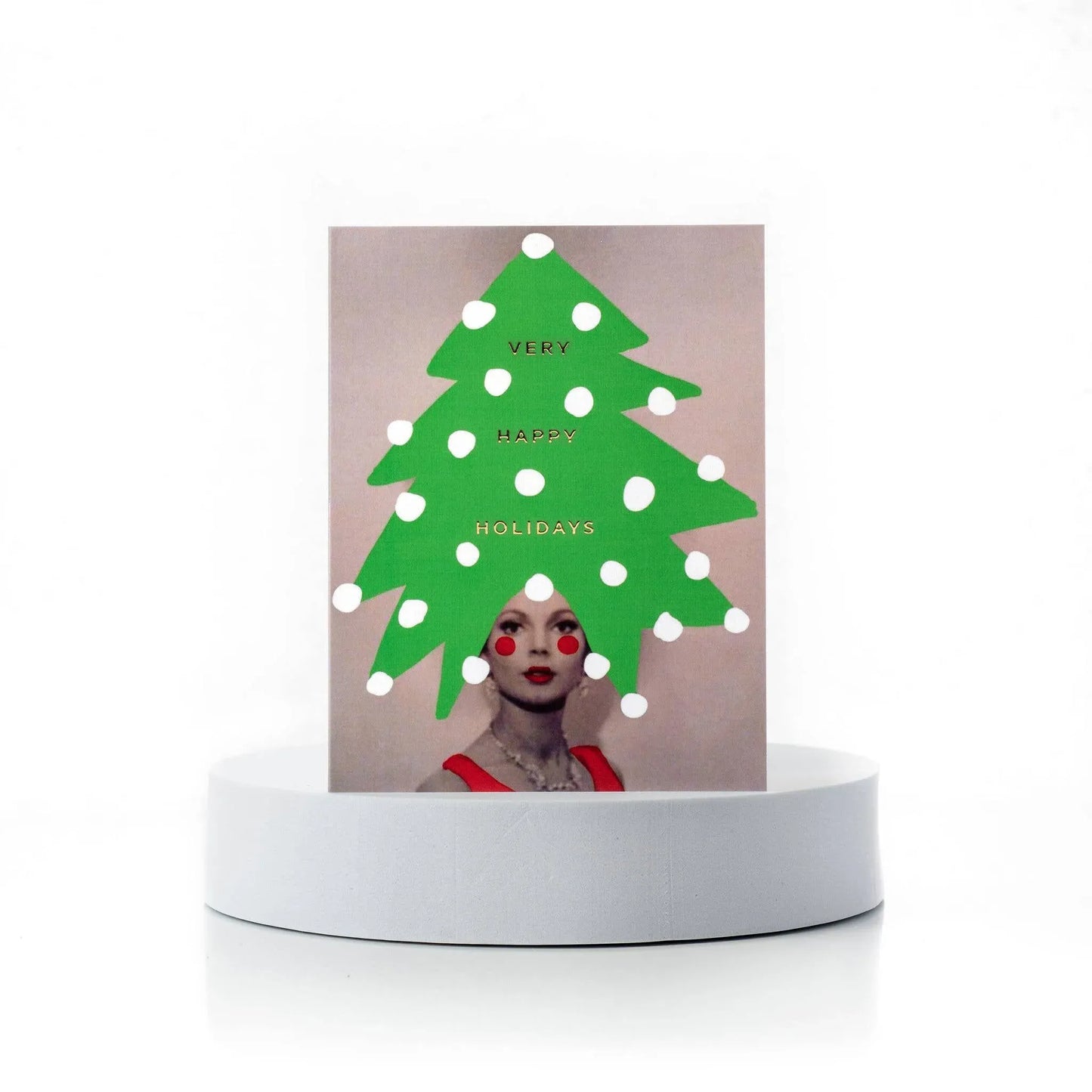 Very Happy Holidays Christmas Tree Greeting Card - Blank Inside