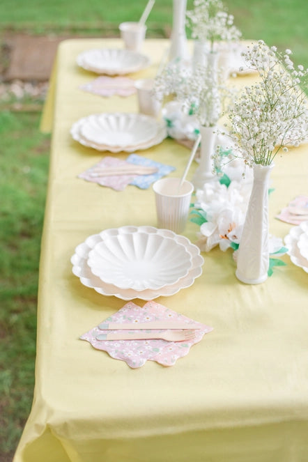 Eco-Friendly Yellow Disposable Pastel Paper Table Cover