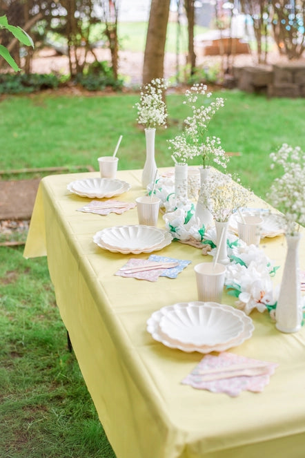 Eco-Friendly Yellow Disposable Pastel Paper Table Cover