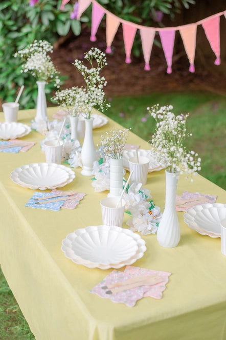 Eco-Friendly Yellow Disposable Pastel Paper Table Cover