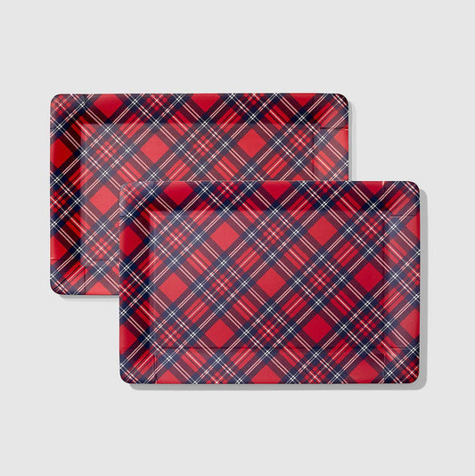 Draper James x Coterie Plaid Paper Serving Trays (2 per pack)