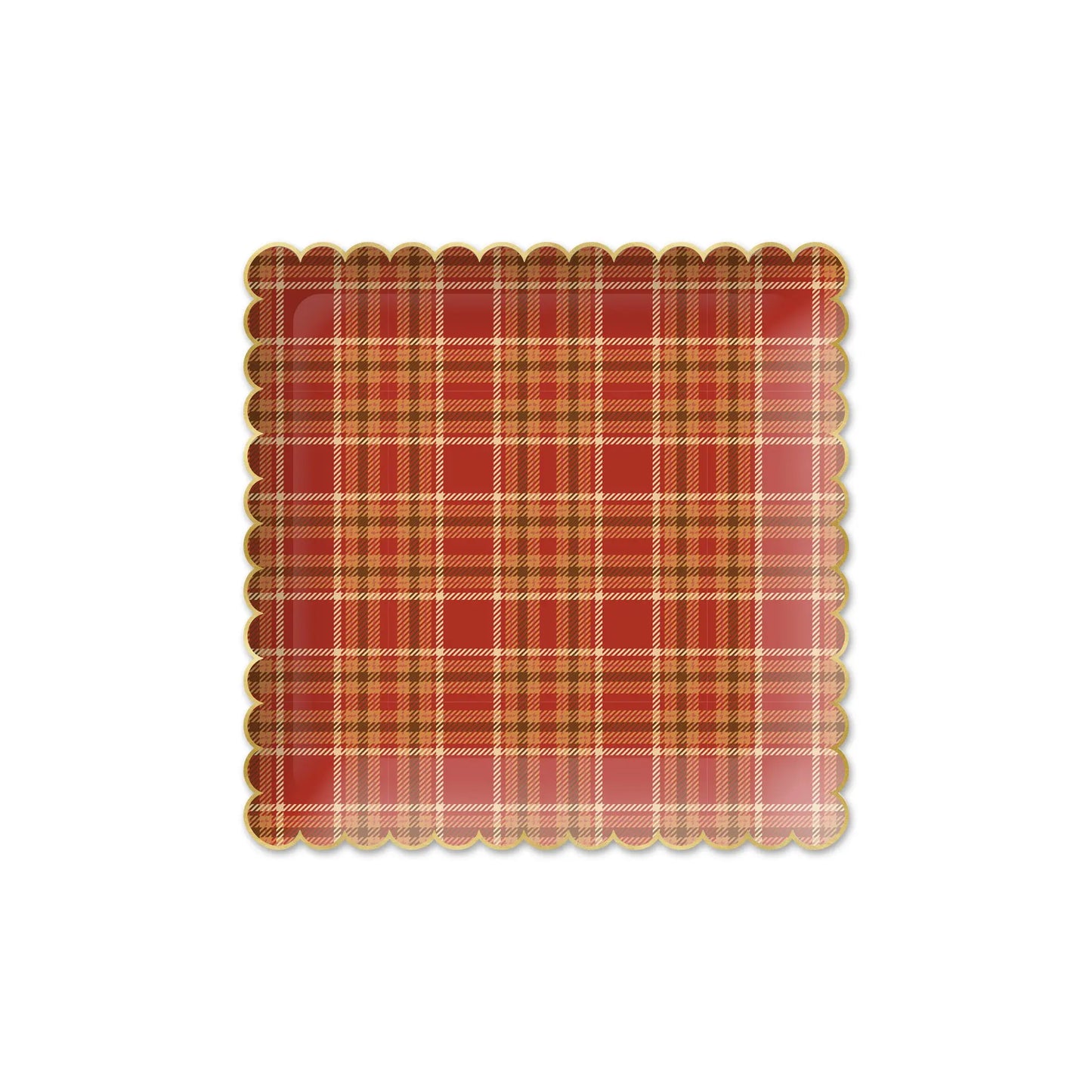 Harvest Plaid Scalloped Plate 9"