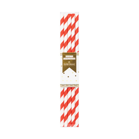 Red Striped Paper Straws