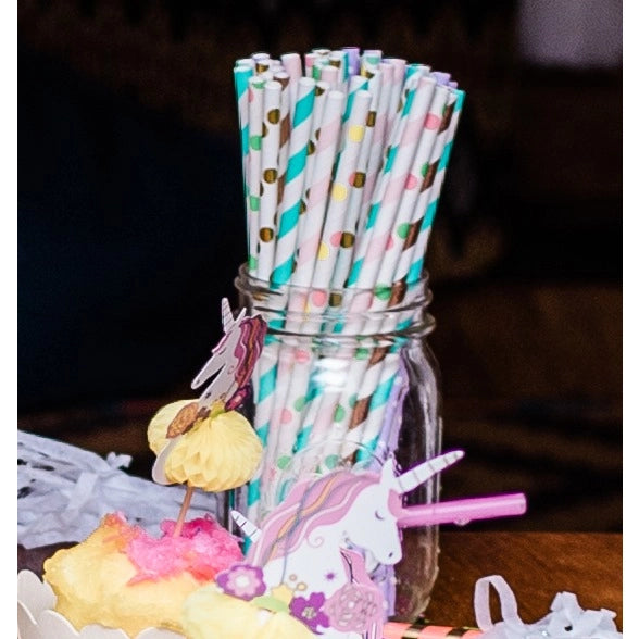 Dots and Stripes Paper Straws