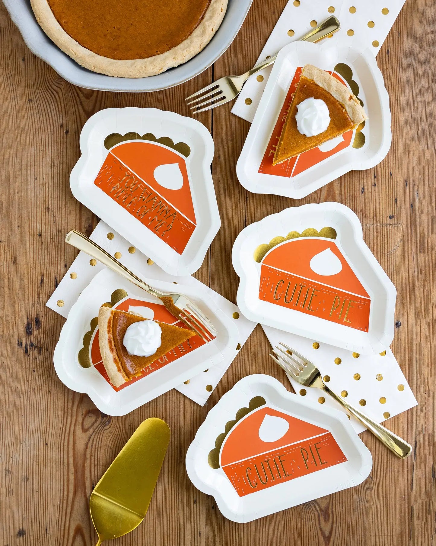 Cutie Pie Pumpkin Pie Dessert Plates