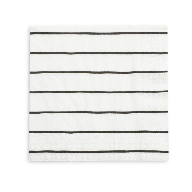 Frenchie Striped Napkin - Ink