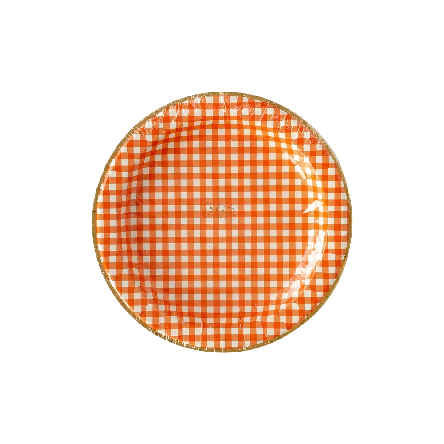 Harvest Orange Gingham Check Charger Plates 11"