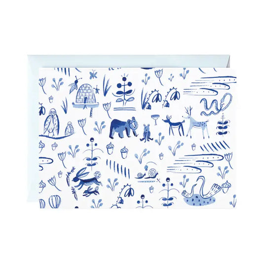 Forest Animal Toile Notecards