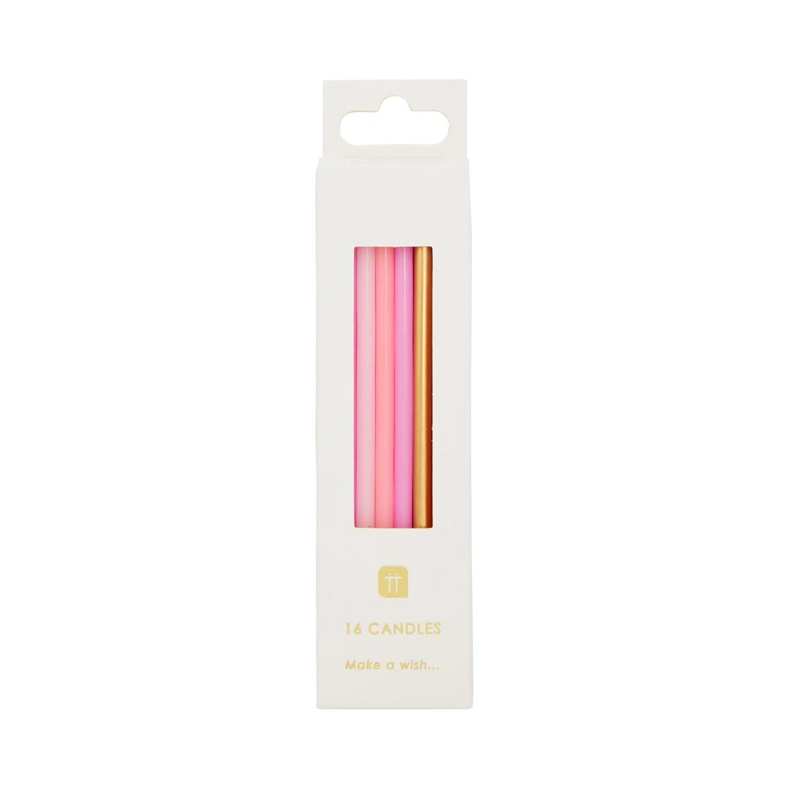 Rose Pink & Gold Birthday Candles