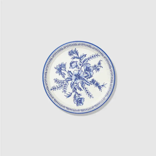 French Toile Small Paper Party Plates