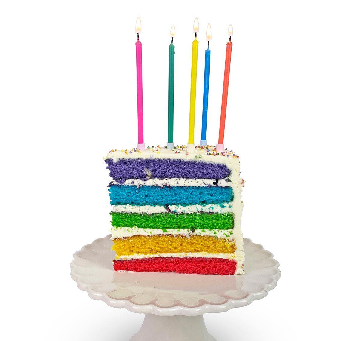 Tall Rainbow Birthday Candles