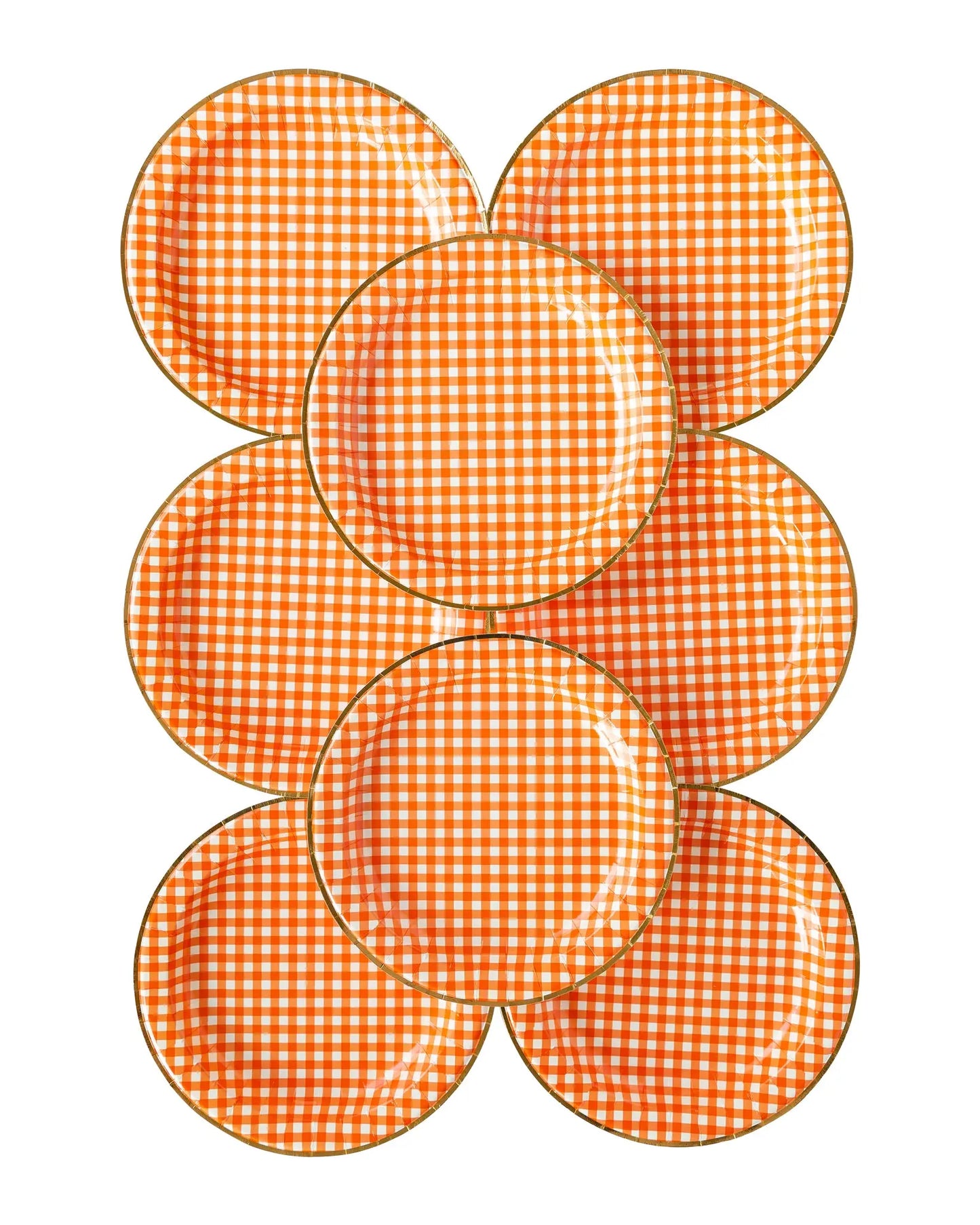 Harvest Orange Gingham Check Charger Plates 11"