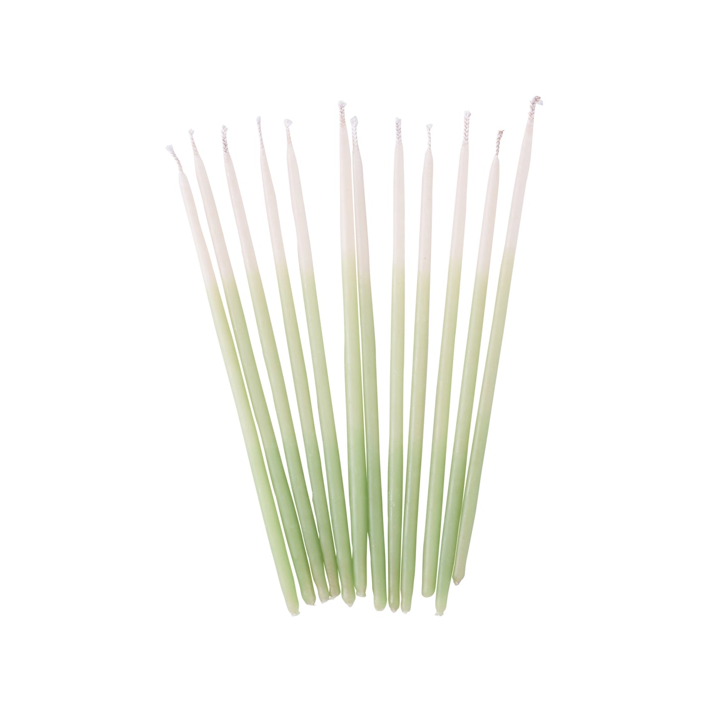 Tall Mint Ombre Beeswax Birthday Candles