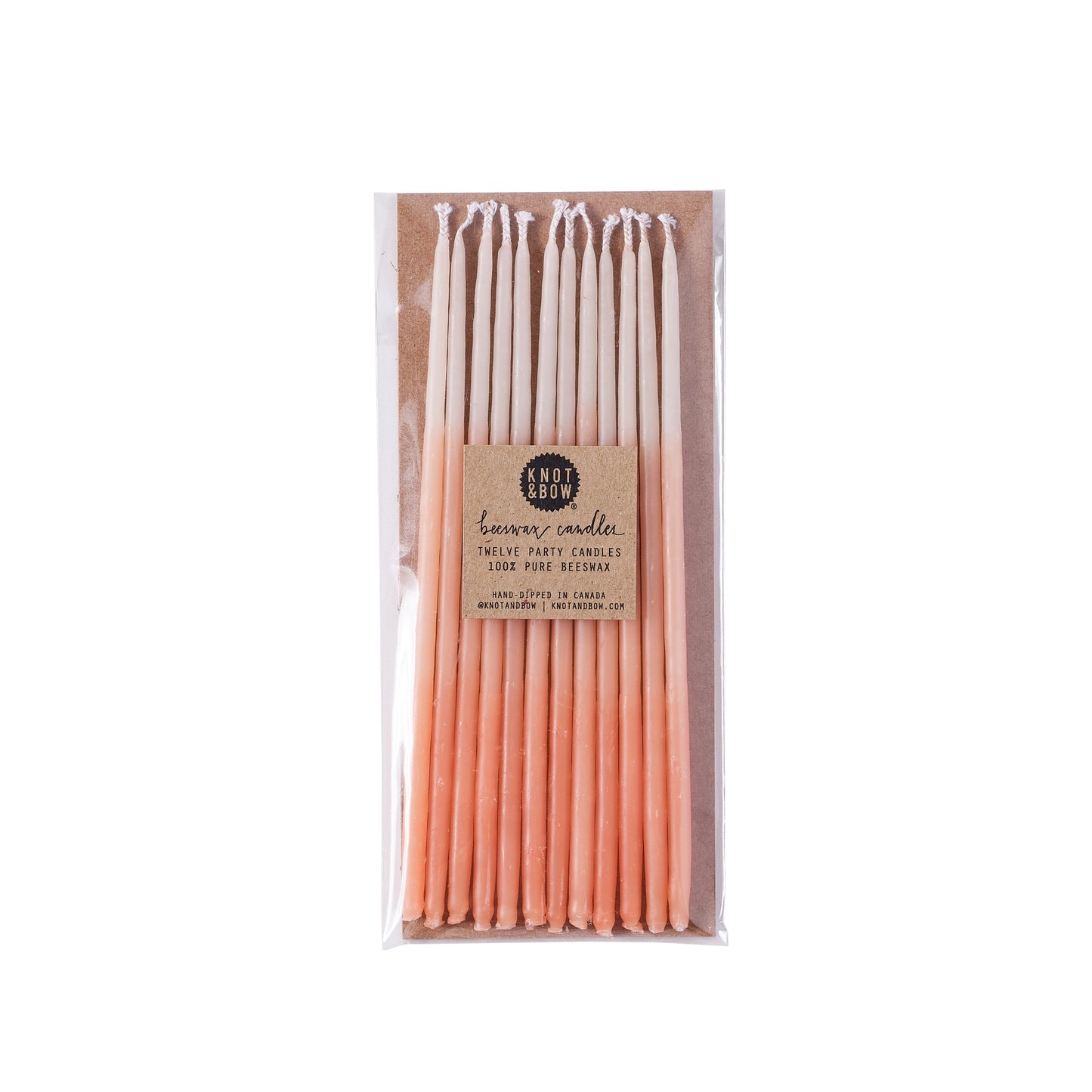 Tall Peach Ombre Beeswax Birthday Candles