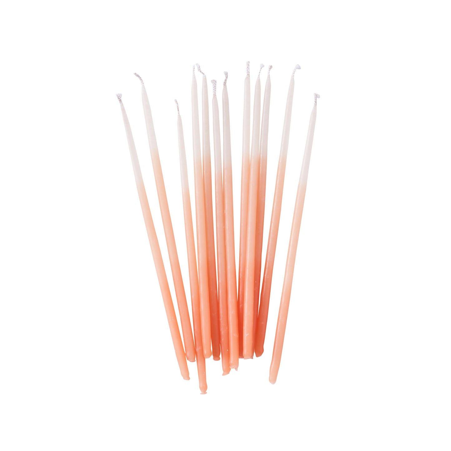 Tall Peach Ombre Beeswax Birthday Candles