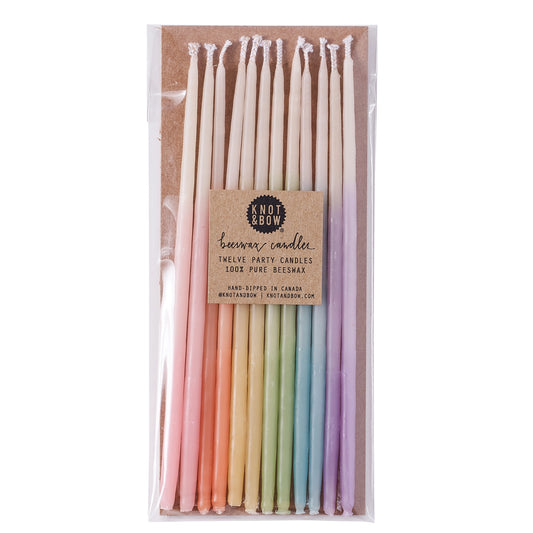 Tall Rainbow Ombre Beeswax Birthday Candles